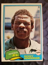 1981 Topps Rickey Henderson #261 2nd year card   4 sharp corners