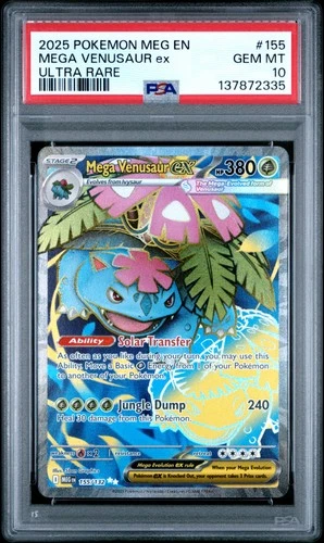 2025 POKEMON MEG EN-MEGA EVOLUTION ULTRA RARE #155 MEGA VENUSAUR EX PSA 10