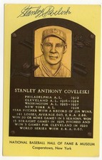 Stanley Coveleski Signed Autographed HOF Postcard Indians Senators JSA CF46692