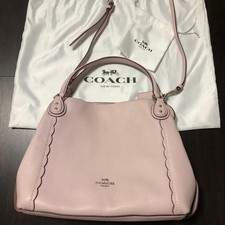 Coach Pink Leather Shoulder Bag with Detachable Strap Near Mint Condition