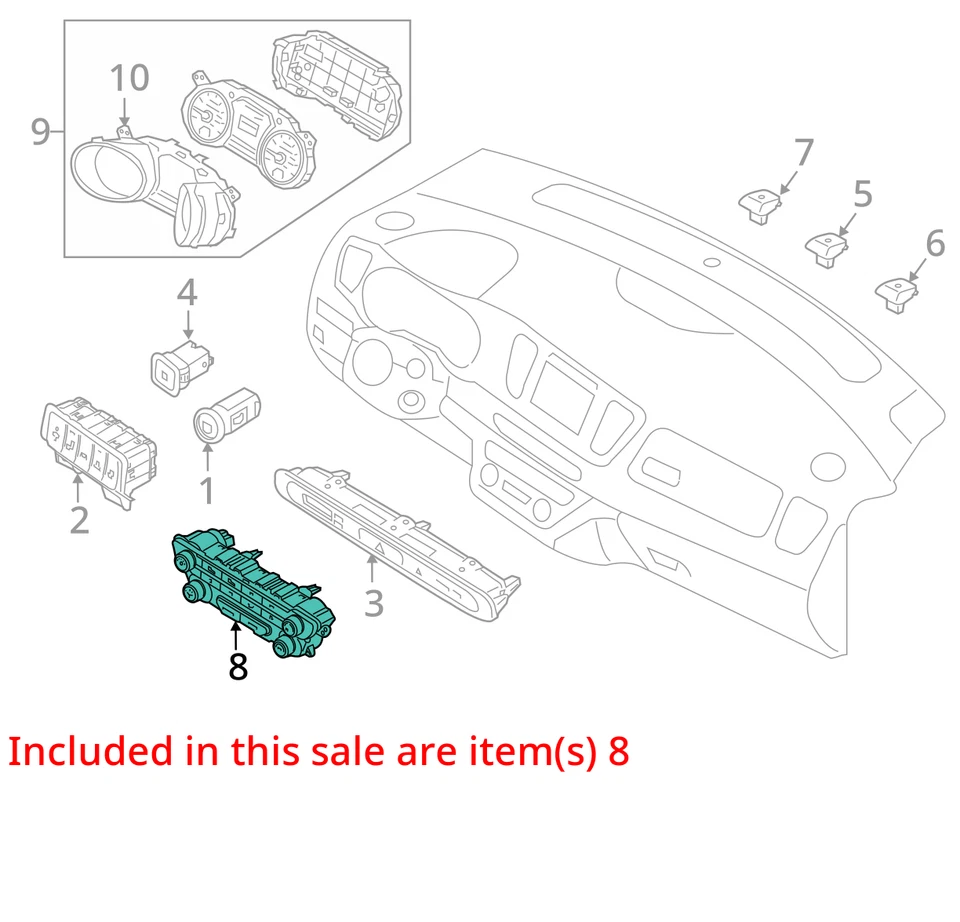 OEM Climate Control Dash Mounted ID 97250A9140WK  16-21 SEDONA 1403777 - Image 3 of 4