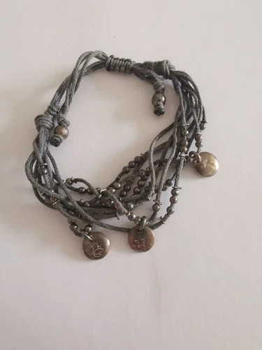 Adjustable Rope Bracelet With Sterling Silver Detail R24JY