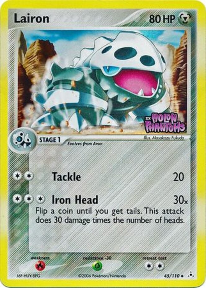 Damaged Lairon - 45/110 - Uncommon - Reverse Holo Pokemon Holon Phantoms