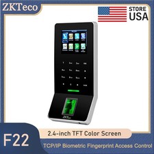 ZKTeco F22 Fingerprint Time Clock In Attendance Machine 2.4  LCD Biometric