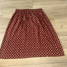Vintage Skirt Boho Hippie Festival Flowy Midi Brown Floral Summer Spring Plus 16
