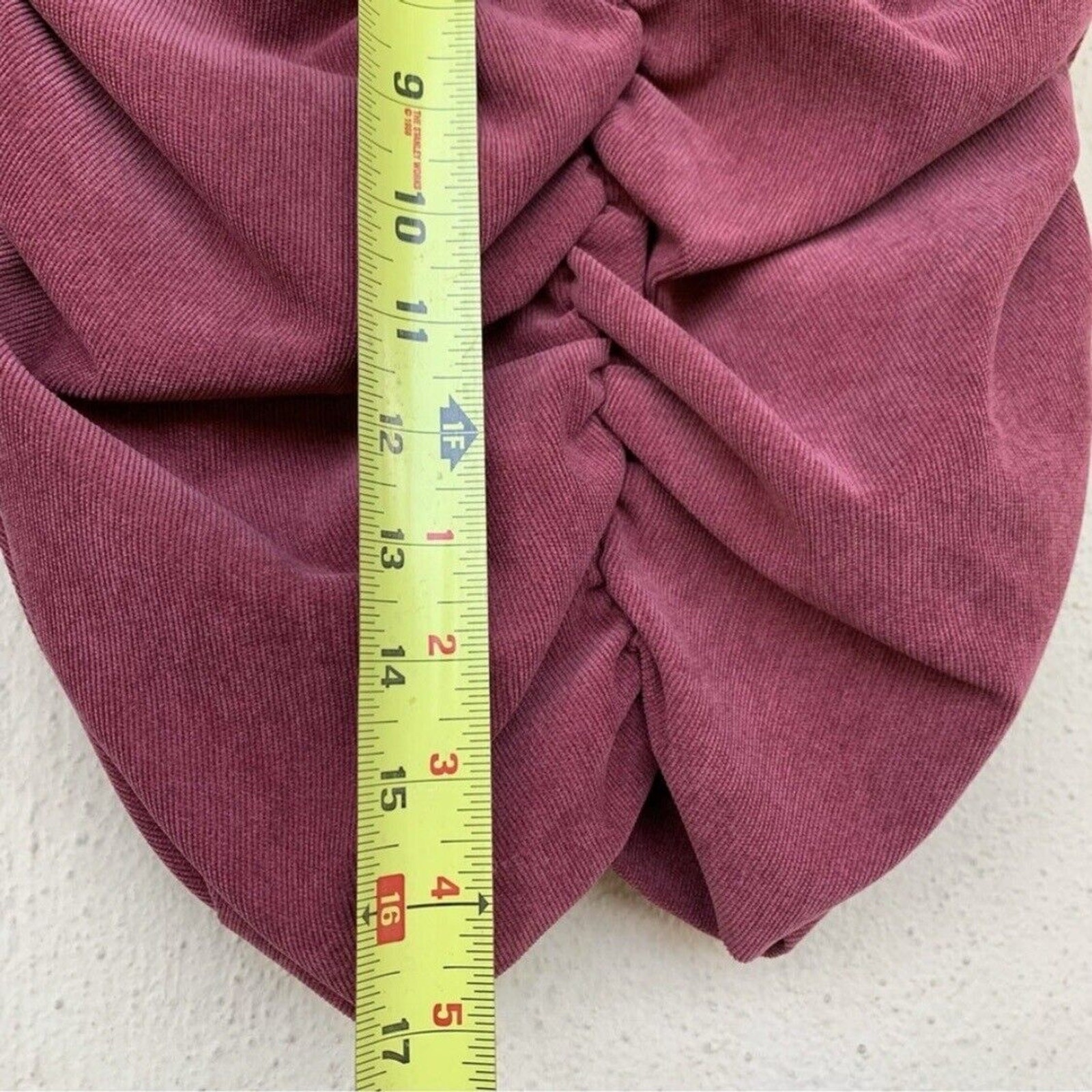 Zara Draped Ruched Corduroy Mini Skirt Dusty Rose Blush Color Size XS thumbnail 4