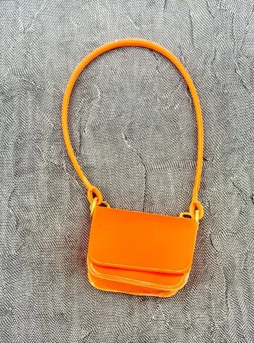 Vintage Barbie Orange Shoulder Purse Plastic Handbag Doll Accessory