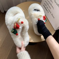 Christmas Fluffy Slippers - Home sandals - cotton slippers
