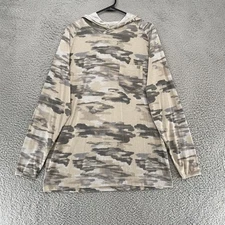 Huk Hoodie Shirt Mens Large Camo Lightweight Fishing Hooded Top Waypoint Edisto