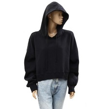 Free People FP Movement Undefeated Hoodie Cropped Top Ribbed Black L NWT 286336