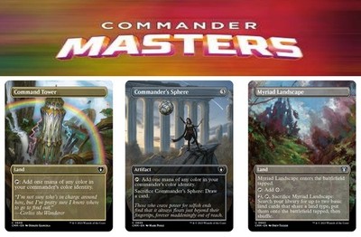 Command Tower + Commander's Sphere + Myriad Landscape ** Borderless ** CMM MTG