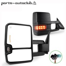 Pair Fits 03-06 Chevy Silverado Power Heated Led Signal Towing Side View Mirrors