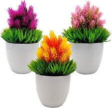 3x Artificial Potted Plants Fake Hops Greenery Home Office Decor