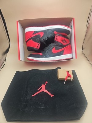 Air Jordan 1 Retro High OG 'Satin Bred' Red Black WMNS 12 (Men UK 9,5)FD4810 061
