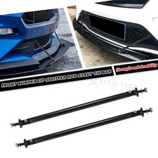 Pair of Black Aluminum Bumper Lip Splitter Diffuser Strut Rod Tie Bars 7.87 inch