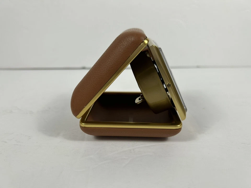 Vintage Equity Gold Vintage Travel Alarm with Built In Case Watch Works - Image 3 of 4