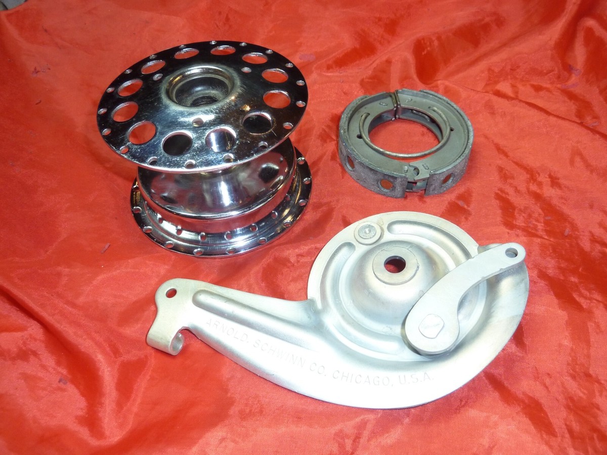 Schwinn Vintage Front Drum Brake Pork Chop Pads Backing Plate Hub