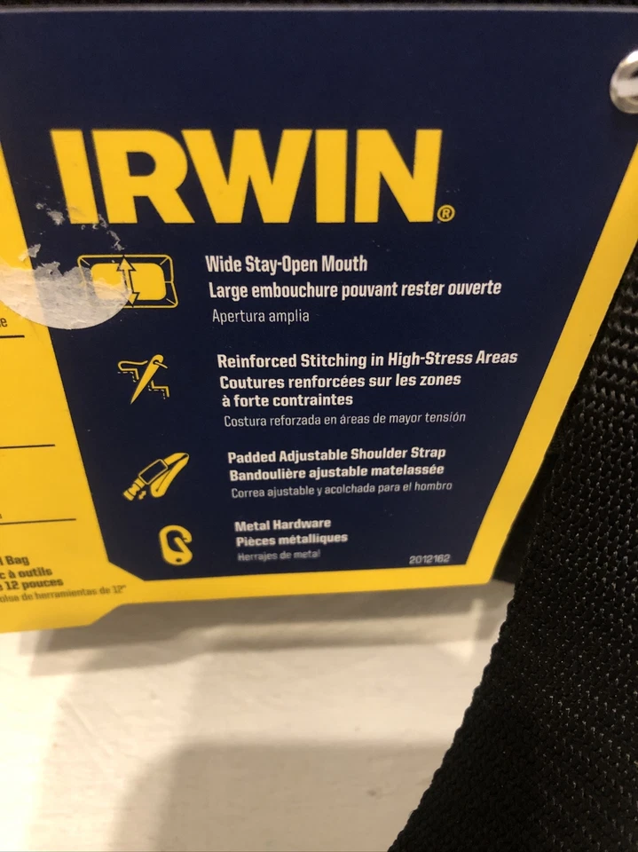 Irwin Tool Bag Blue 12” With Shoulder Strap Metal Hardware - Image 4 of 4