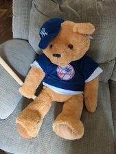 Yankees 30 Inch Good Stuff Bear With Wood Bat