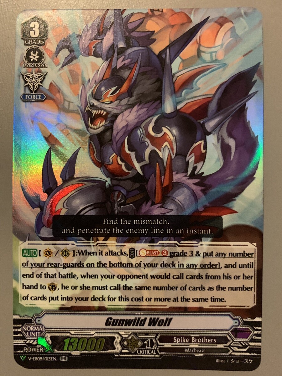CARDFIGHT VANGUARD GUNWILD WOLF (SPIKE BROTHERS GRADE 3) V-EB09