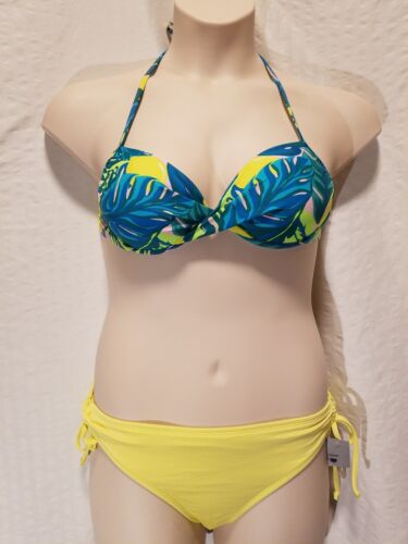 Mix & Match Target Bikini 2-Piece Swimsuit Floral Halter Top Size L Large NWOT - Picture 1 of 7
