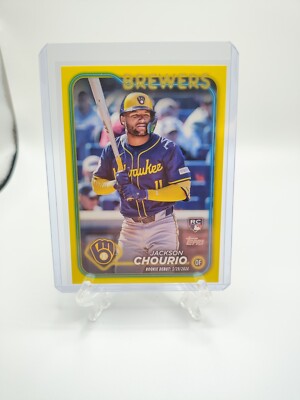 2024 Topps Update Jackson Chourio RC US155 Rookie Debut Yellow Parallel