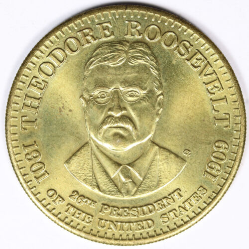 Theodore Roosevelt 26th President of the United States 1901-1909 Bronze Medal - Afbeelding 1 van 2