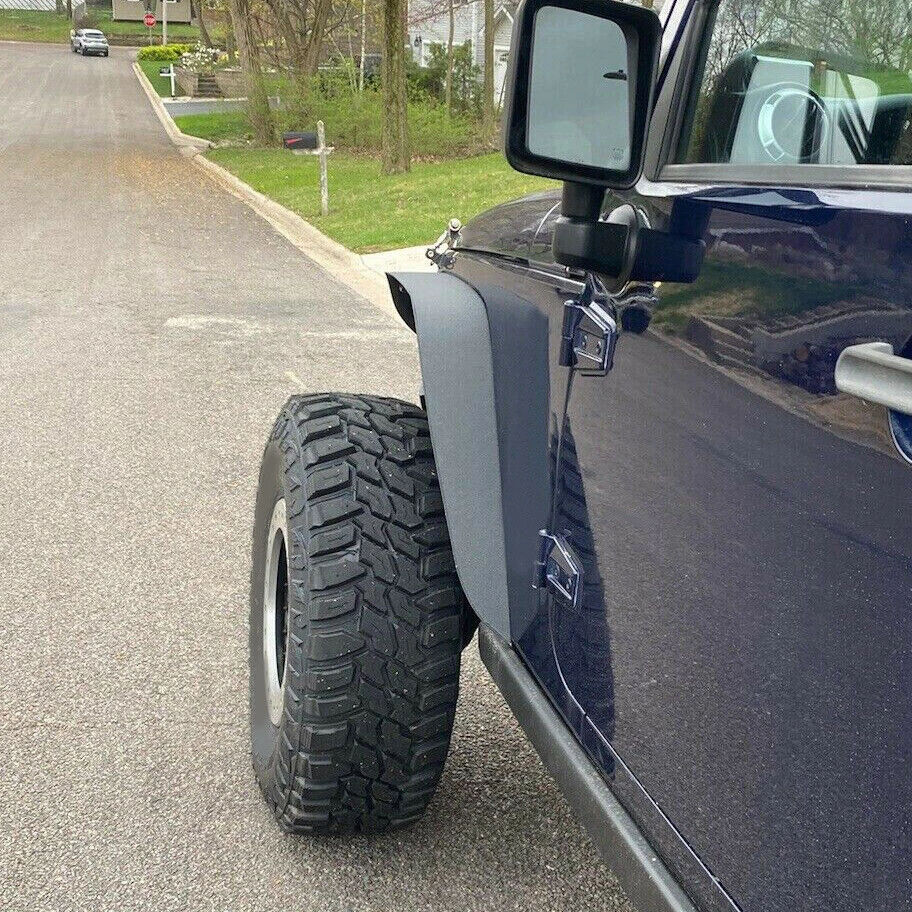 Juego completo de llamaradas de guardabarros de acero macizo estilo plano para Jeep Wrangler 07-18 JK Foto 4 de 4