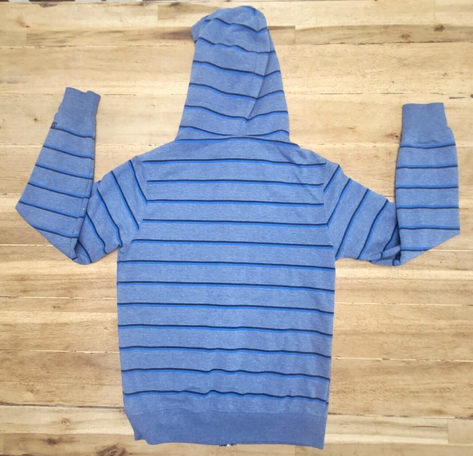 ZOO YORK Blue Striped Hoodie Jacket Sweatshirt Full Zip Unisex Youth Size Small - Image 2 of 4