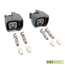 [x2] Delphi EV6 Female USCAR Fuel Injector Electrical Connector Components
