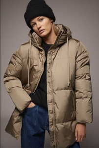 camel hooded jacket