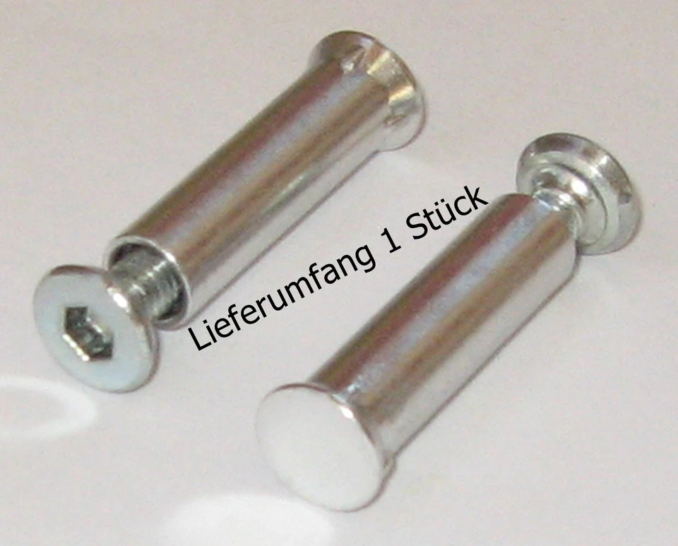 1St. Rollerblade Ø 8mm Stahl Achse, mit Schraube für ALU Frame, Original