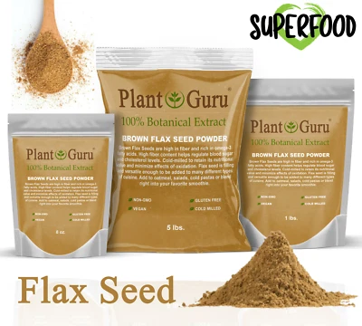 Ground Flax Seed Powder BROWN & GOLDEN 100% Pure Linseed Flaxseed Meal Bulk