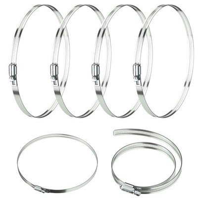 4 Pcs 12 Inch Stainless Steel Hose Clamps - Adjustable Worm 12 Inch, Silver 