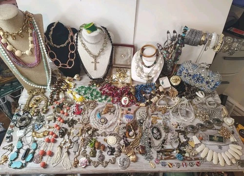 Vintage Costume Jewelry Lot Signed And Unsigned  Over  148 Pieces, Over 10 Lbs