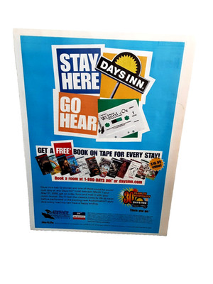 2000 Days Inn Print Ad Stay Here Go Hear Free Book on Tape Promo