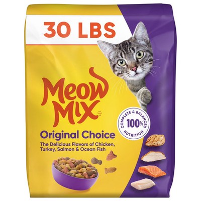 Dry Cat Food, 30 lb. Bag Meow Mix Original Choice