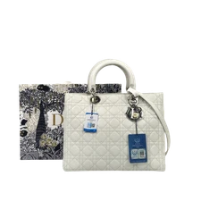 Dior Oblique Sheepskin Milk White Shoulder Bag USA