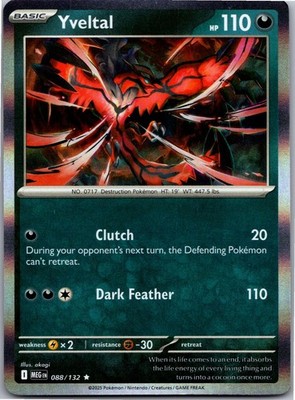 Yveltal 088/132 Rare Mega Evolution Pokemon Holo Near Mint