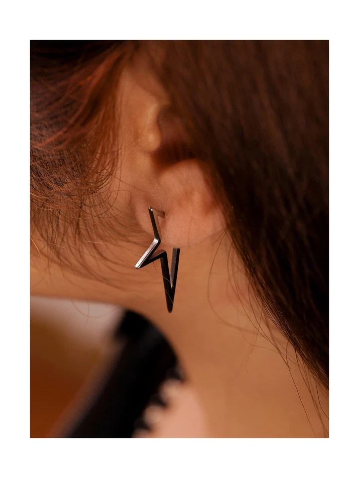 Pendientes Sacina Spike Star Colgantes, Pendientes Y2k Gótico Punk Grunge Emo, Estrella Je... Foto 4 de 4