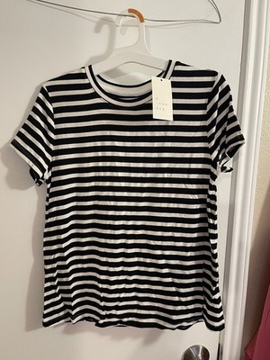 A New Day Top Women's Size Small Black & White Stripes New With Tags