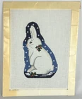 Associated Talents Christmas Bunny Rabbit Handpainted Needlepoint Canvas 18 Ct