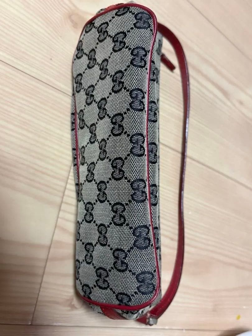 Authentic GUCCI GG Pattern Pouch Beige Black - image 5