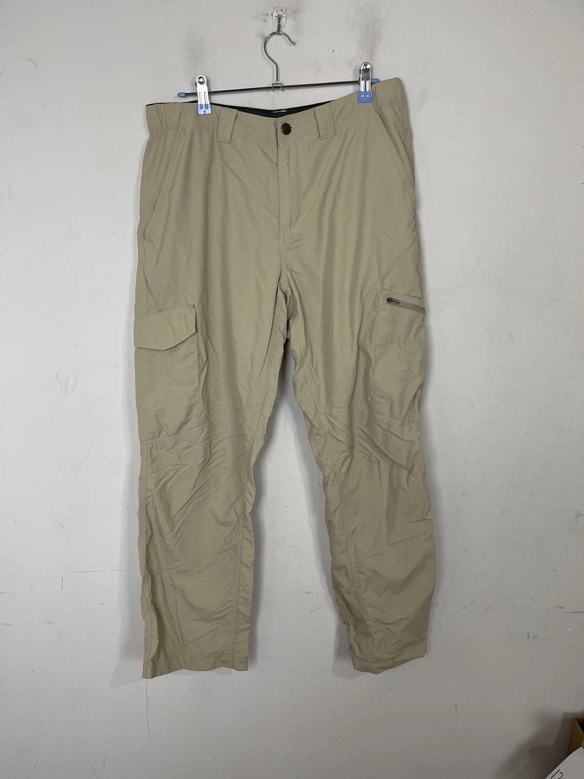 Columbia Mens Pants 34x32 Beige Convertible Zip Off Cargo Outdoors Hiking AM8007