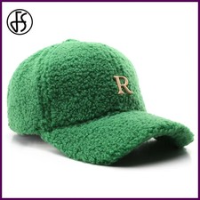 FS Green Winter Lambswool Baseball Caps For Men Luxury Brand Golden Letter Women
