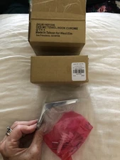 2 Sleek Modern Chrome WEST ELM 1491436 Mid Century Contour Towel Hook NIB