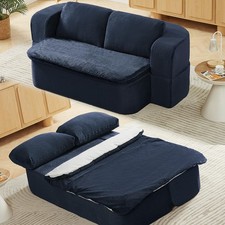 2-in-1 Convertible Sofa Bed 74.8 Memory Foam Boneless Blue No Assembly