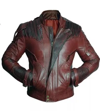 Guardians of the Galaxy 2 Star Lord Chris Pratt Maroon Real Leather Jacket