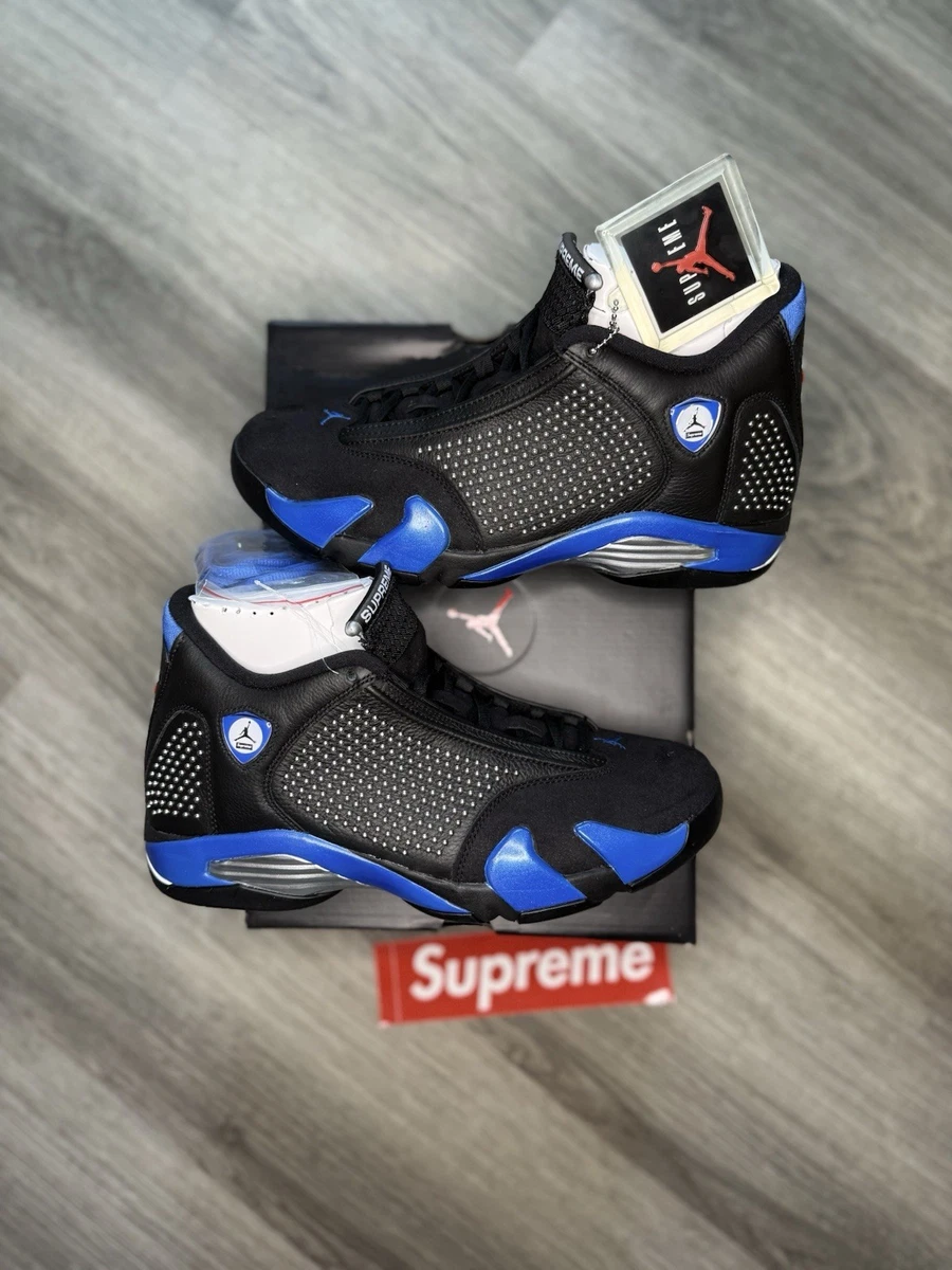 Supreme x Air Jordan 14 Retro Black Varsity Royal for Sale