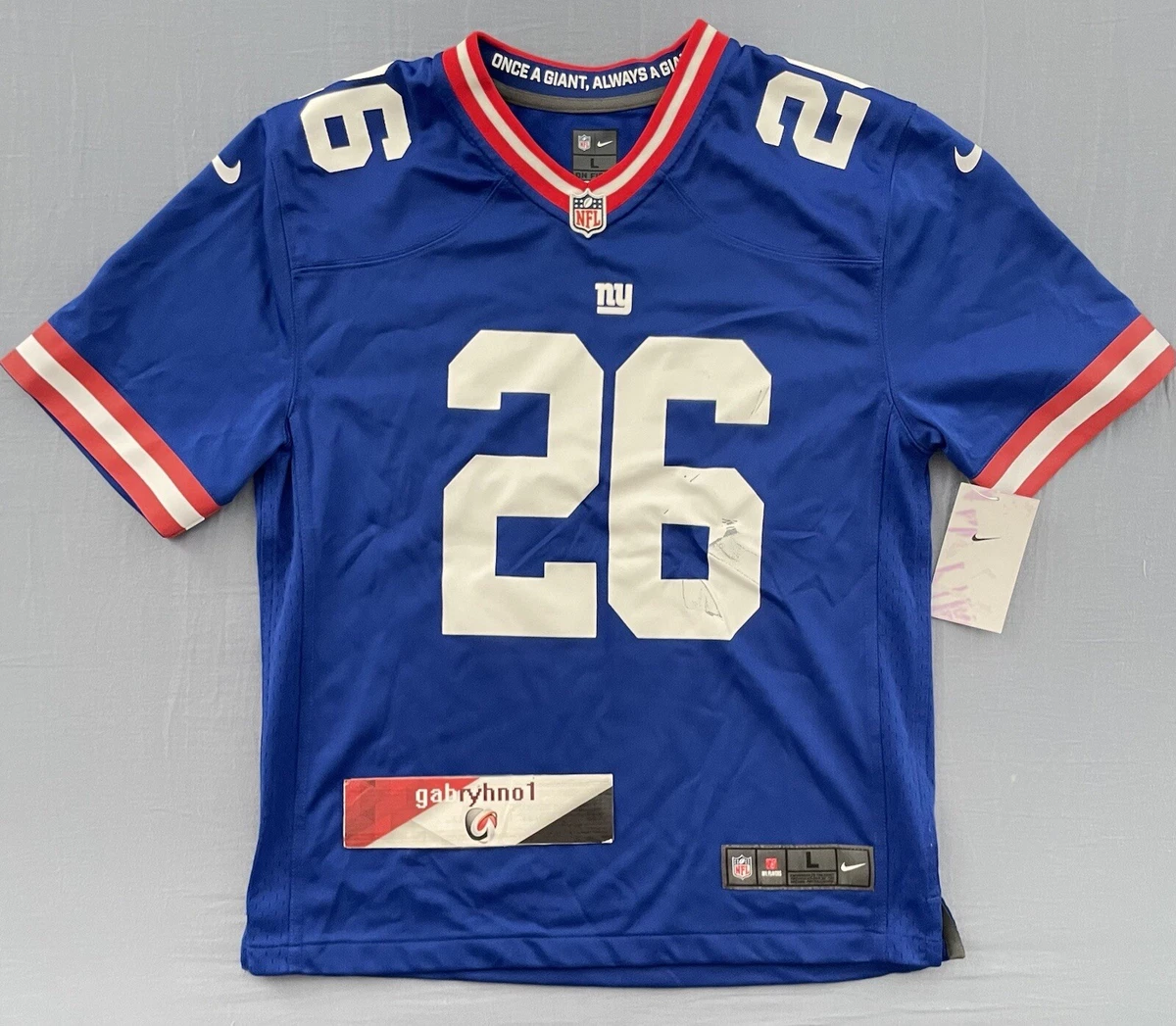 Nike Saquon Barkley New York Giants Alternate Game Jersey Youth Large 14-16